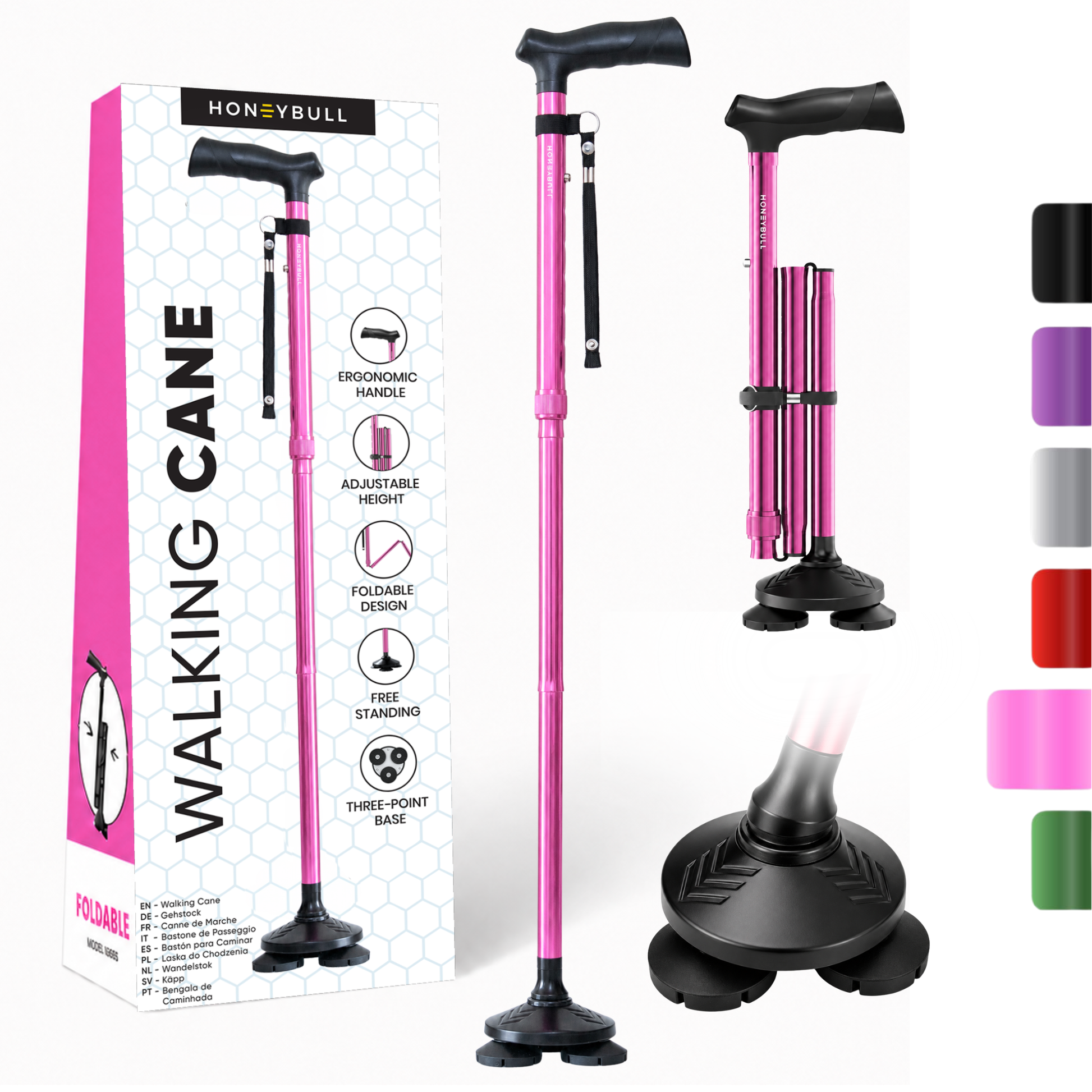Walking Cane Free Standing with Pivot Base
